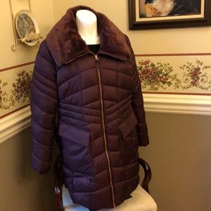 EUC Marc New York puffer coat removable fur collar